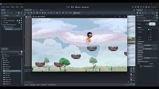 Godot CaveMan Game Make background parallax part 4 [upl. by Seigler]