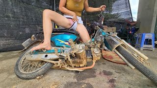 Genius Girl Repair restoration motorbike electric motor help farmer [upl. by Rozelle]