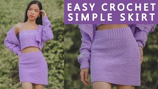 Easy Crochet Simple Skirt Tutorial For Beginners  Chenda DIY [upl. by Sidalg]