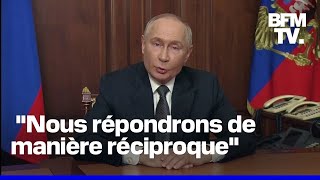 Poutine met en garde les pays qui autorisent lUkraine à utiliser leurs armes pour frapper la Russie [upl. by Simson482]