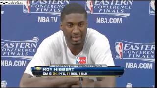 Roy Hibbert says no homo during post game press conference [upl. by Ahsilaf56]