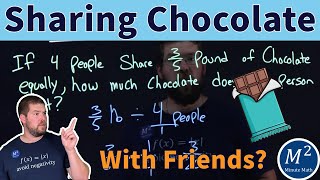 Dividing a Fraction of Chocolate Among Friends Equally [upl. by Marchese]