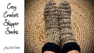 Cozy Crochet Slipper Socks Rounds 13 amp 14 [upl. by Bridwell326]