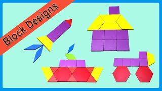 Pattern Blocks  Making designs with Pattern Blocks 01  ColorFalls [upl. by Virg]