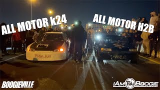 All Motor K24 Civic Hatch vs All Motor H2b CRX💰💰💰 [upl. by Daenis]