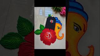 easy Ganpati bappa rangoli designs  ganesh chaturthi rangoli designs  ganesh jayanti rangoli [upl. by Moffitt]