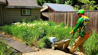 I KNOCKED On This Homeowners Door amp MOWED Her NEGLECTED Yard For FREE [upl. by Fayola]