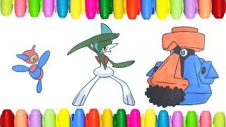 Pokemon coloring pages for kids  Porygon Z Gallade and Probopass [upl. by Leirvag]