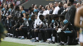 NFL players protest during the US national anthem at Wembley [upl. by Chrisse]