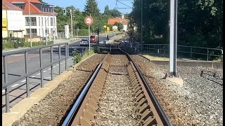 Straßenbahn Führerstandsmitfahrt Dresden  Dienstfahrt von Hellerau zum Betriebshof Trachenberge [upl. by Enhpad]