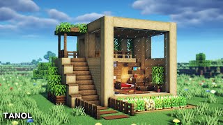 ⚒️ Minecraft  How To Build a Survival Cube Wooden House [upl. by Adiel350]