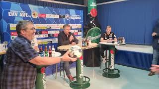 Pressekonferenz EHV Aue gegen HC OppenweilerBacknang 2833 1217 I 3Liga [upl. by Navarro166]