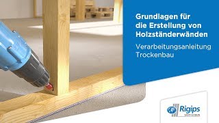 ErstellungAufbau von Holzständerwänden Rigidur Gipsfaserplatten  Rigips Verarbeitung Trockenbau [upl. by Howund]