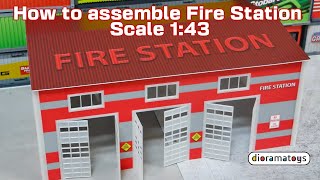 How To Assemble Fire Station Diorama Model Kit Scale 143 Display Decoration Fire Department [upl. by Romano384]