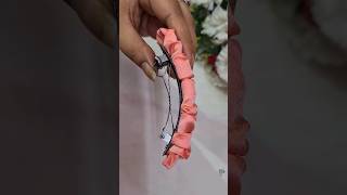 Diy Handsew 😊Scrunchie Ruffle Hair clipDiy scrunchies barrettes hair clipShorts [upl. by Faxon]