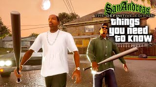 GTA San Andreas Definitive Edition  10 Things You NEED TO KNOW [upl. by Tuckie777]