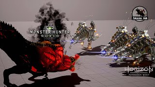 Savage Deviljho vs 3 Thunderjaw  Round 2  Animation Showcase [upl. by Etnaed]