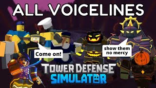 All Tower amp Bosses Voice lines in Tower defense simulator  Tower defense simulator [upl. by Conlin]