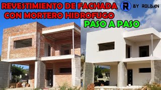 Revestimiento con mortero hidrofugo proyectado malla de fibra cantoneras y junquillos [upl. by Virginia113]