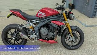 Leiker Exhaust Samples  Speed Triple 1200 RS [upl. by Haimehen]