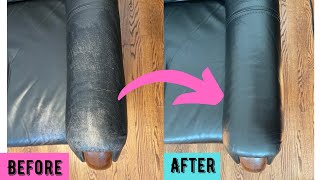 How to Repair a Leather Couch QUICK amp EASY with Leather Furniture Paint [upl. by Nilhtac]