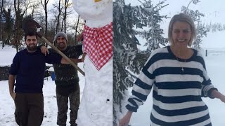 İbrahim Çelikkol ha fatto un pupazzo di neve con sua madre Ayper Hanımibrahimçellikol [upl. by Bertilla]