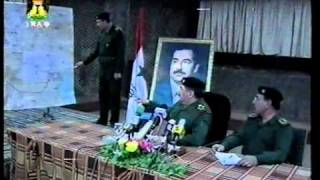 Iraq TV military sitrep conference aired live during air strikes 2003 [upl. by Nawtna]