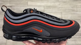 Nike Air Max 97 Black Anthracite Picante Red Shoes [upl. by Josephina]