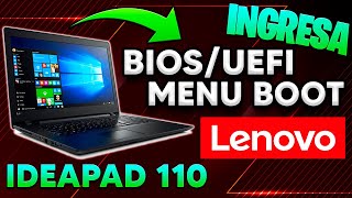 Como Ingresar A La BIOS o MENU BOOT En Laptop Lenovo IdeaPad 110 ✅ Formatear Laptop Lenovo [upl. by Ateerys]