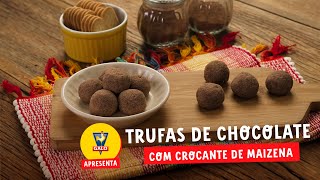 Receita de Trufas de Chocolate com Crocante de Maizena [upl. by Matejka]