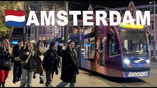 🇳🇱Discovering Central Amsterdam After Dark  Amsterdam Walking Tour 4K 🌙✨ [upl. by Siroled]