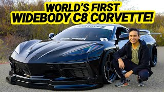 WORLDS FIRST WIDEBODY C8 CORVETTE Air Suspension Borla Exhaust Custom Carbon Fiber [upl. by Katherine]