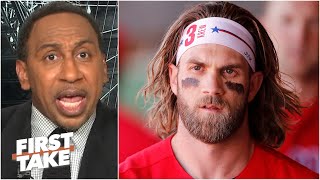 ‘Shut the hell up’  Stephen A rants about Bryce Harper and Blake Snell’s comments  First Take [upl. by Hilda461]