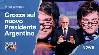 Crozza su Javier Milei Leader della destra Argentina quotPraticamente è Formigoni senza parrucchierequot [upl. by Sinnylg]