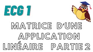 Matrice dune Application Linéaire  Partie 2  Cours ECG Maths APPROMaths APPLI [upl. by Wolford]