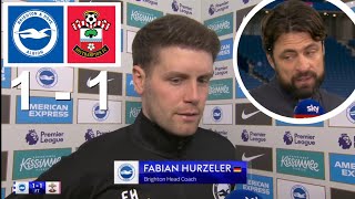 Fabian Hurzeler Russell Martin Post Match Interview Brighton 1 vs 1 Southampton 29112024 [upl. by Misak]