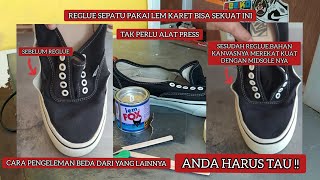 cara memperbaiki sole sepatu vans hanya bermodalkan lem fox super kuat  REGLUE VANS [upl. by Takeo]