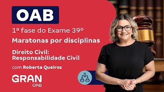 1ª fase do 39º Exame OAB  Direito Civil Responsabilidade Civil [upl. by Fontes]