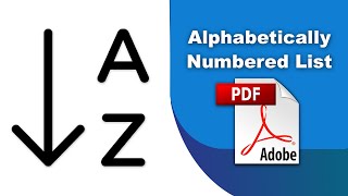 How to add an alphabetically numbered list in pdf using Adobe Acrobat Pro DC [upl. by Lewellen714]