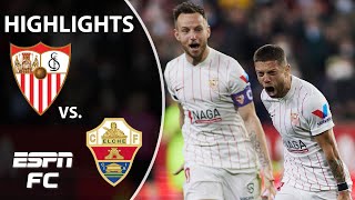 Sevilla closes in on Real Madrid with late win vs Elche  LaLiga Highlights  ESPN FC [upl. by Yatnoed]