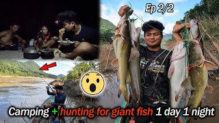 Camping to hunt giant fish in the Moei River for 1 day and 1 night Ep 2 [upl. by Paulette]