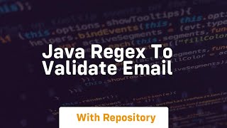 java regex to validate email [upl. by Broucek]