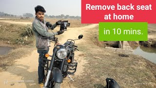 How to remove back seat  Royal Enfield  backseat  Bullet Next Gen 2021 back seat remove [upl. by Tallia463]