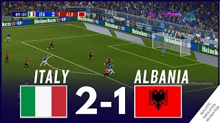 Italy 21 Albania 2024 UEFA Euro Cup Match Highlights  Video game simulation [upl. by Robinette409]