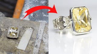 Crafting a Stunning 100 Handmade Gold Zircon Ring  Silver Artistry [upl. by Winny666]