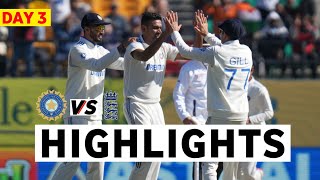 India vs England 5th Test DAY 3 Highlights 2024  IND vs ENG 5th Test DAY 3 Highlights 2024 [upl. by Dnalor]