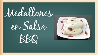 Como hacer medallones de cerdo en salsa BBQ Facil y Rapido dia del padre 2021 [upl. by Nomsed]