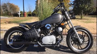 1982 Yamaha xv750 Virago Bobber Project Time Lapse  link at end for walk around after painting [upl. by Azaria]