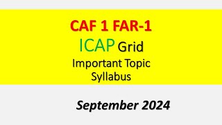 CAF 1 FAR 1 Important topic Grid Syllabus  tips to Pass FAR 1 [upl. by Leander902]