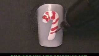 Nail Art Tutorials How to paint Candy Cane for Christmas [upl. by Icart]